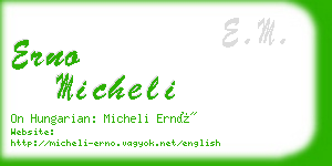 erno micheli business card